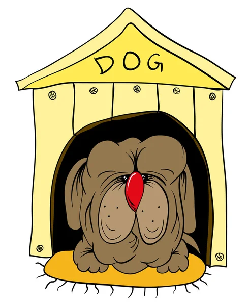 El perro está en la cabina. — Vector de stock