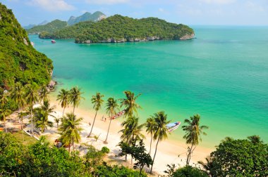 WUA Talap adadan görüntülemek, Ang Thong ulusal deniz parkı, Tayland Koh Samui tekne turu