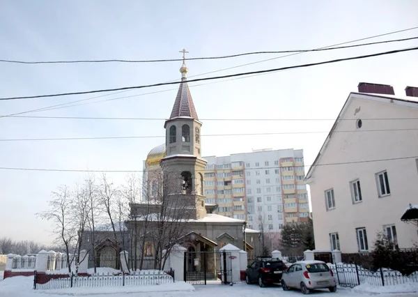 Igreja Santo Grande Mártir Paraskeva Pyatnitsa Omsk Rússia Sibéria Foto — Fotografia de Stock