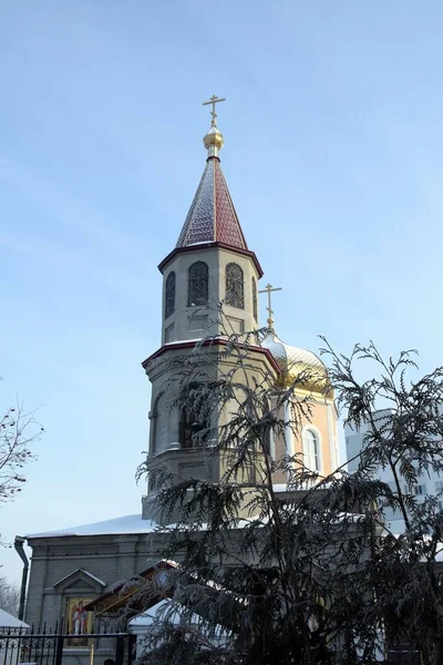 Iglesia Del Santo Mártir Paraskeva Pyatnitsa Omsk Rusia Siberia Foto —  Fotos de Stock