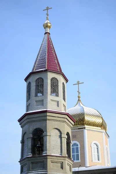 Campanario Cúpula Iglesia Del Santo Mártir Paraskeva Pyatnitsa Omsk Rusia — Foto de Stock