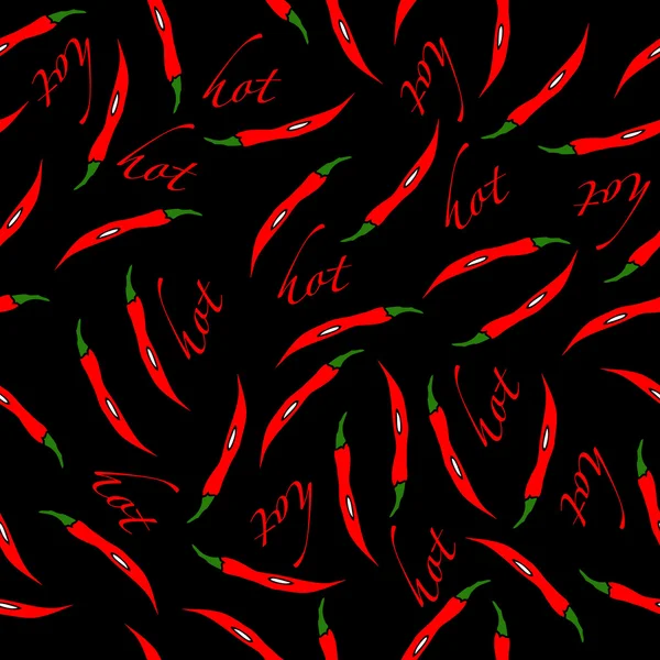 Red hot chili papričky bezešvé pattern. — Stockový vektor