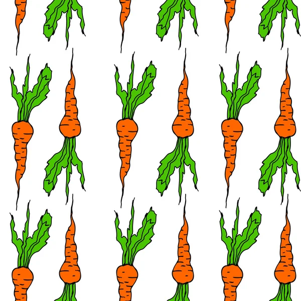 ヴィット ニンジンの野菜のシームレスな背景パターン. — ストックベクタ
