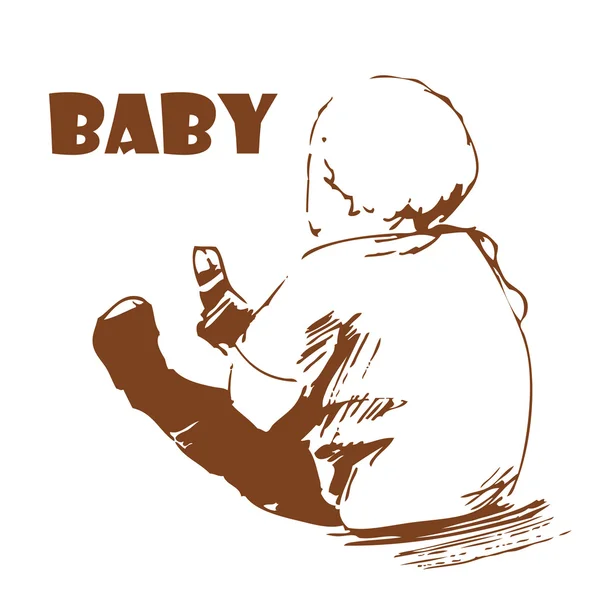 赤ちゃん。手描き. — ストックベクタ