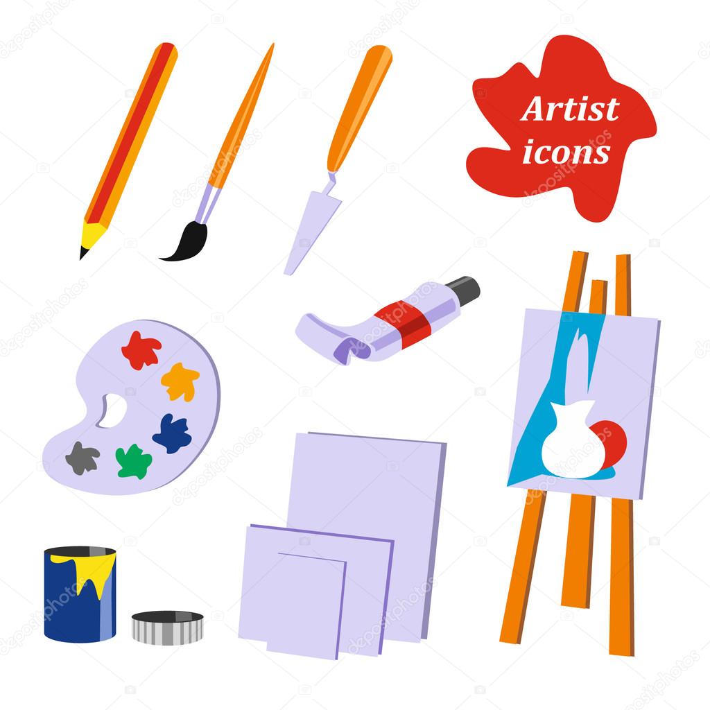 Icon collection. Tools of the artist
