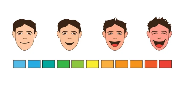 Emoções humanas. Felicidade. Rir. Alegria. Desenhos animados —  Vetores de Stock