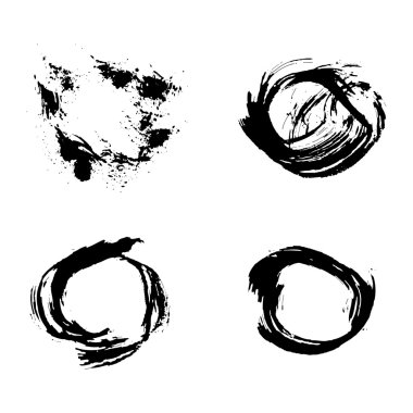 Vektör çizilmiş daireler ver. Grunge mürekkep fırça darbeleri beyaz bir arka plan ayarla