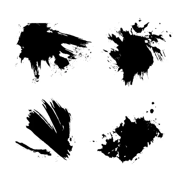 Sada grunge vektoru a inkoust štětce. abstraktní prvky černé. — Stock vektor