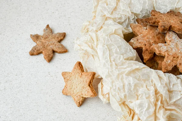 Freshly Baked Homemade Form Star Light Background Close — Stock Photo, Image