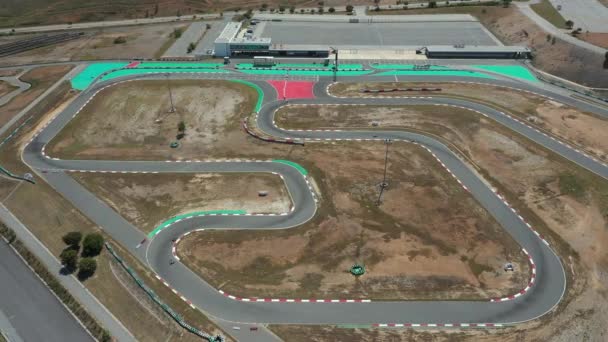 Portimao Portugal Mayo 2021 Vista Aérea Sobre Pista Karting Circuito — Vídeo de stock