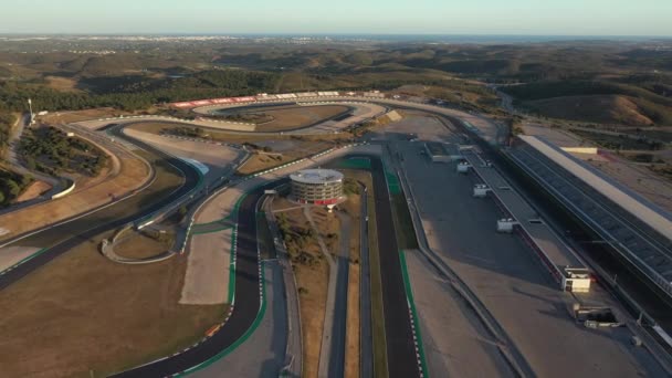 Portimao Portugal Maj 2021 Flygfoto Över Tävlingsbanan Algarve International Circuit — Stockvideo