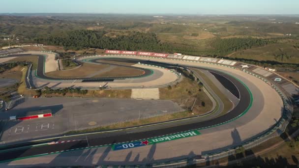 Portimao Portugal Maj 2021 Flygfoto Över Tävlingsbanan Algarve International Circuit — Stockvideo