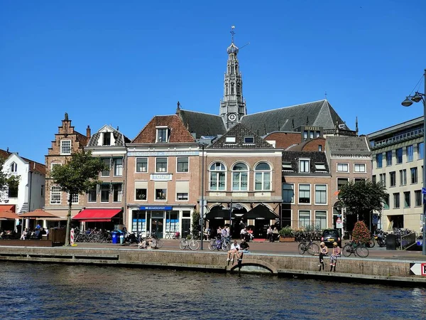 Haarlem Amsterdam Netherlands September 2021 Water Channel City Center Haarlem — Stock Photo, Image