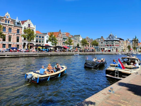 Haarlem Amsterdam Netherlands September 2021 Water Channel City Center Leisure — Stock Photo, Image