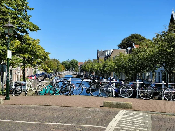 Haarlem Amsterdam Netherlands September 2021 Water Channel City Center Bridge — Stock Photo, Image