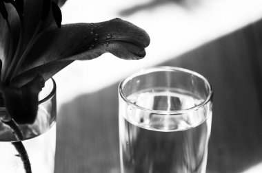 Masada bir bardak su var..