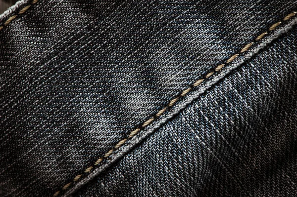 Chiudi Blue Jeans Denim Sfondo Texture Denim Etichetta Etichetta Abbigliamento — Foto Stock