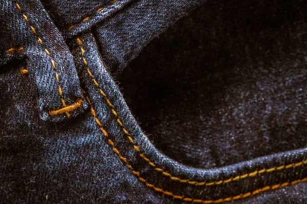 Texture Matière Des Vêtements Denim Gros Plan Jeans Bleu Fond — Photo