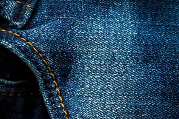 Texture Matière Des Vêtements Denim Gros Plan Jeans Bleu Fond — Photo