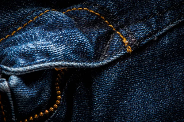 Textur Der Denim Kleidung Material Close Blue Jeans Denim Hintergrund — Stockfoto