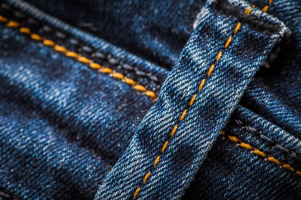 Texture Matière Des Vêtements Denim Gros Plan Jeans Bleu Fond — Photo