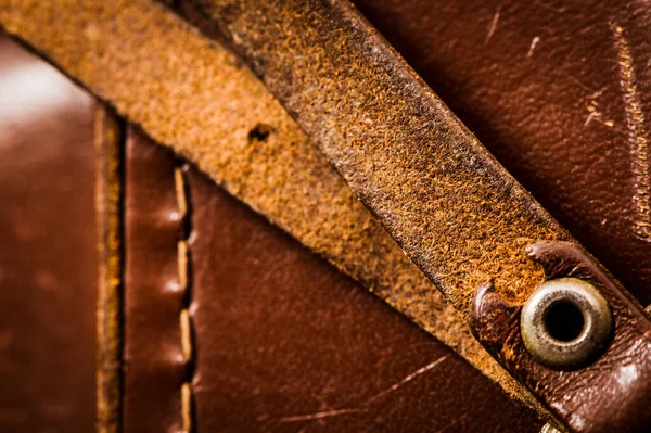 Bruin Lederen Textuur Vintage — Stockfoto
