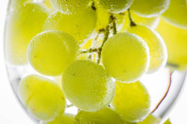 Suda taze yeşil üzümler