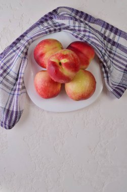 Juicy fruit vitamins are a useful food for vegans.sweet fresh nectarine fruit