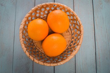Fresh oranges on the table.Juicy fruit vitamins are a useful food for vegans.