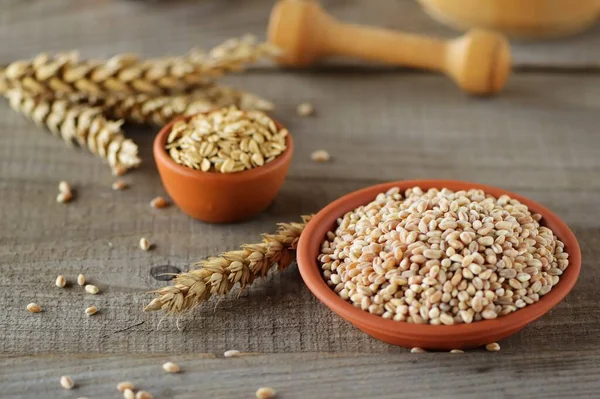 Wheat Grain Table Bread Slices Good Harvest — Stock Photo, Image