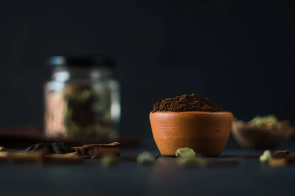 Ground Coffee Spices Star Anise Cinnamon — Foto de Stock