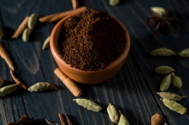 Masanın üzerine çekilmiş kahve.