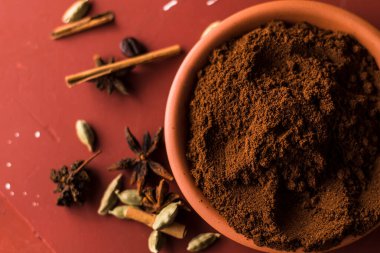 Ground fresh coffee beans on the table.fragrant arabica coffee.