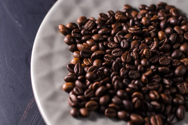 Coffee Beans Whole Plate — Stock Photo, Image