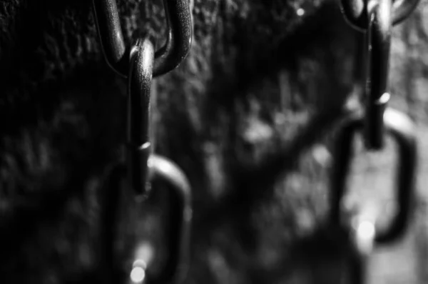 Chain Heap Abstract Metal Background Thick Rusty Metal Old Chains — Stock Photo, Image