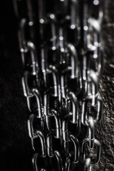 Chain Heap Abstrakt Metall Bakgrund Tjock Rostig Metall Gamla Kedjor — Stockfoto