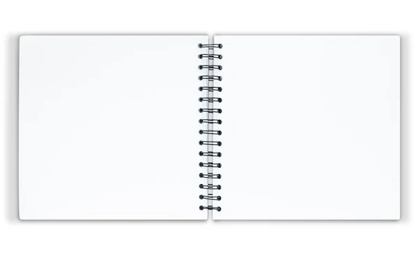 O caderno está no fundo branco com caminho de recorte — Fotografia de Stock