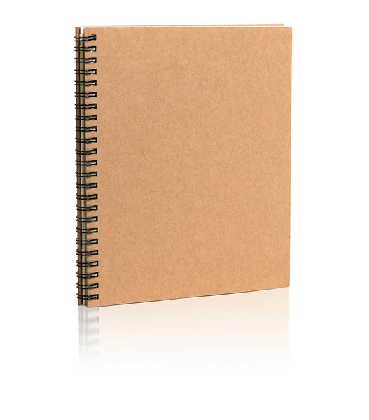 Pokrywa kosza brązowy książka na białym tle — Zdjęcie stockowe