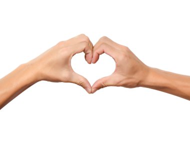 el işareti kalp şekli ile