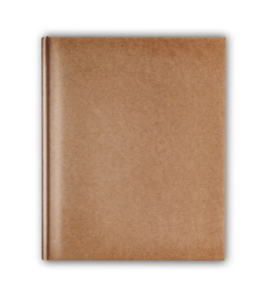 Kryt Starý Styl Recyklovat Hnědé Notebook Izolovaných Bílém Pozadí — Stock fotografie