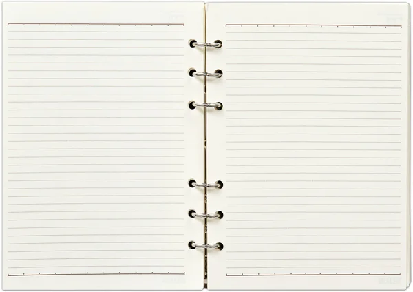 Caderno Aberto Branco Isolado — Fotografia de Stock