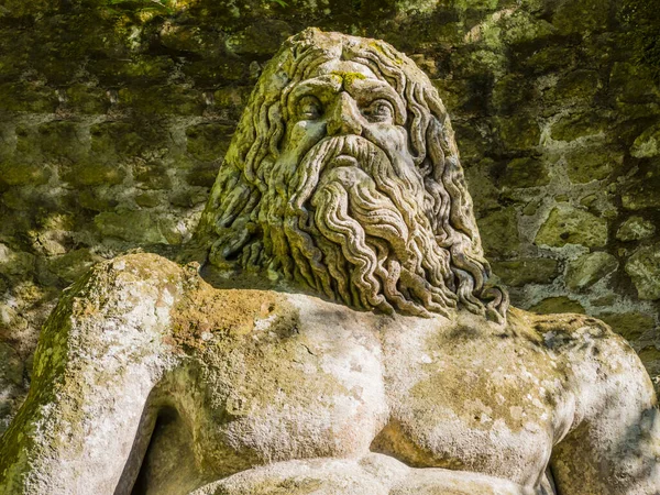 Колоссальная Скульптура Бога Нептуна Знаменитом Парке Чудовищ Известном Священная Роща — стоковое фото
