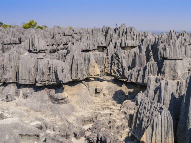 Tsingy de Bemaraha Ulusal Parkı, Madagaskar 'daki karst kireçtaşı oluşumlarının etkileyici görüntüsü