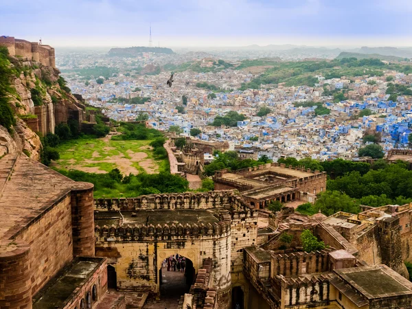 Kırmızı kumtaşı açık Ocak maden, jodhpur, Hindistan — Stok fotoğraf