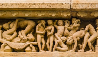 Erotik heykel Khajuraho Tapınağı, Hindistan