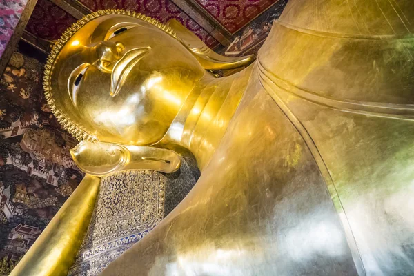 Sklopná socha Buddhy, chrám wat pho, bangkok, Thajsko — Stock fotografie