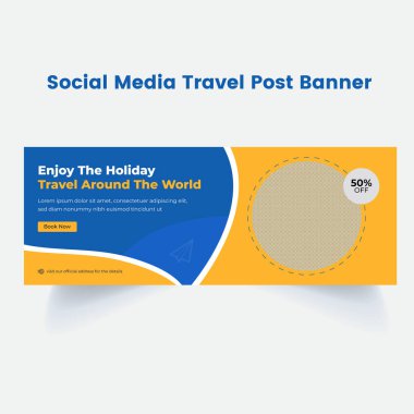 En Son Sosyal Medya Posta Seyahat Afişi Şablon Tasarımı