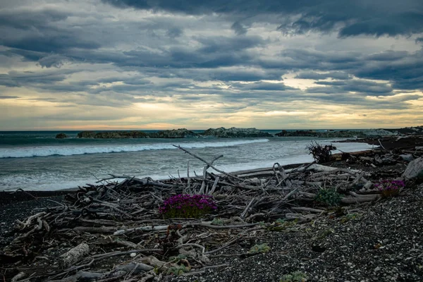 Ward Beach South Island Nya Zeeland Tidigt Morgonen Molnigt Väder — Stockfoto