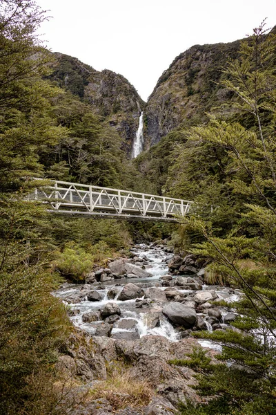 Cachoeira Devil Punchbowl Arthur Pass National Park Fora Aldeia — Fotografia de Stock