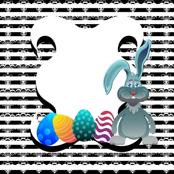 Easter rabbit in stripes — Stock Vector